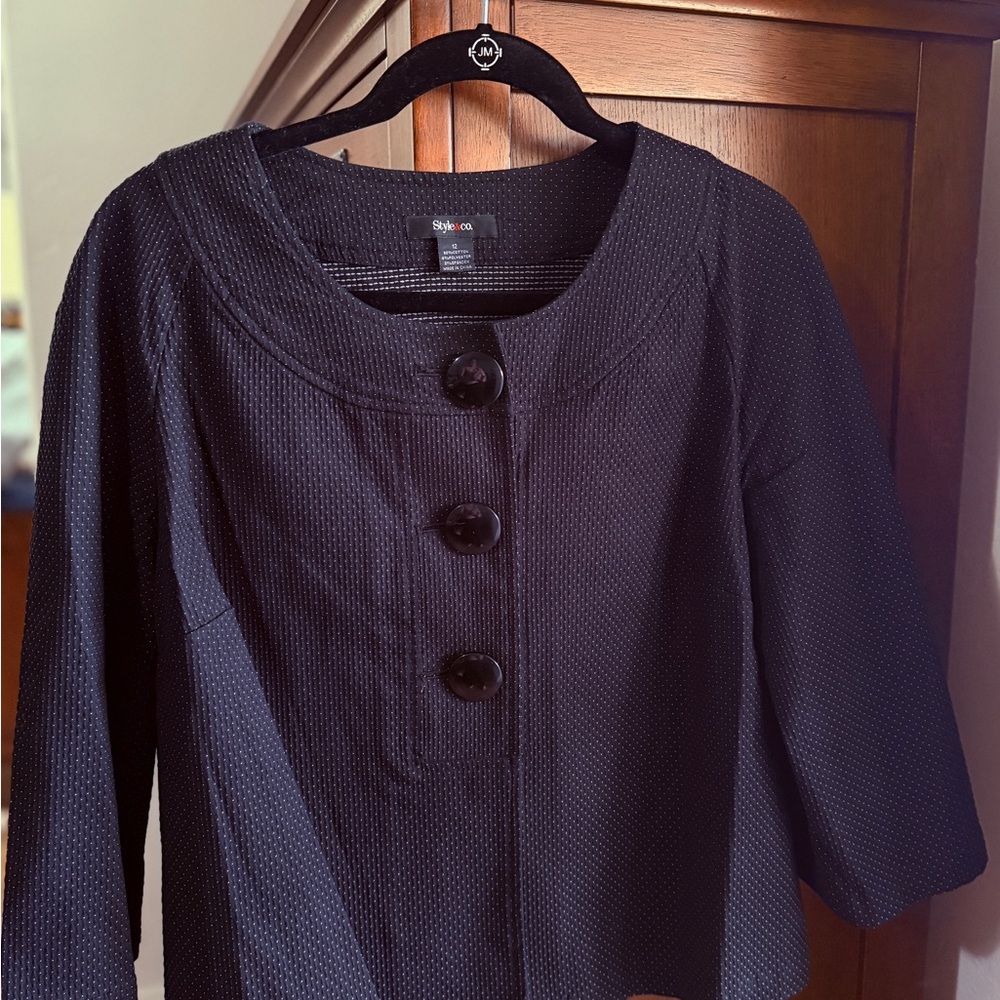 Style & Co. Black Textured Blazer